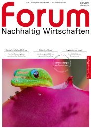 forum 03/2024 mit dem Schwerpunkt „Wirtschaft im Wandel – Lieferkettengesetz, CSRD und regionale Wertschöpfung