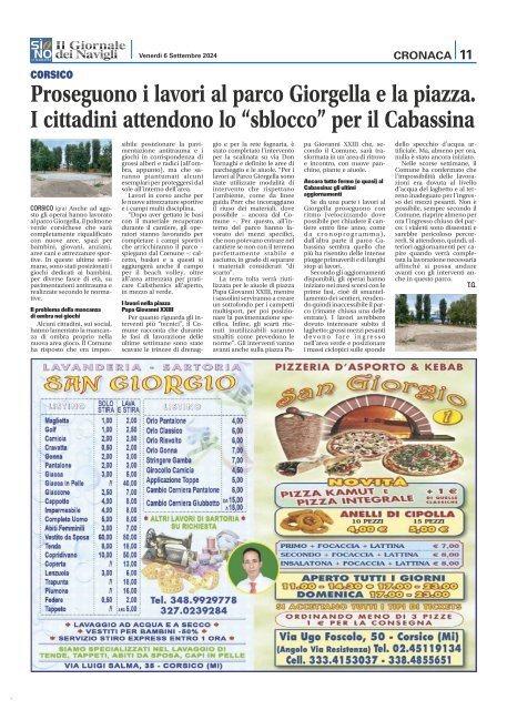 Giornale dei Navigli n. 30 - 6 settembre 2024