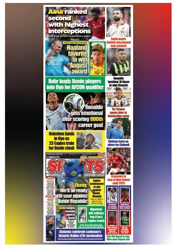 COMPLETE SPORTS - FRIDAY, SEPT 6, 2024