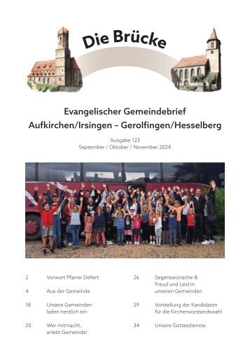 Gemeindebrief Aufkirchen August - November 2024