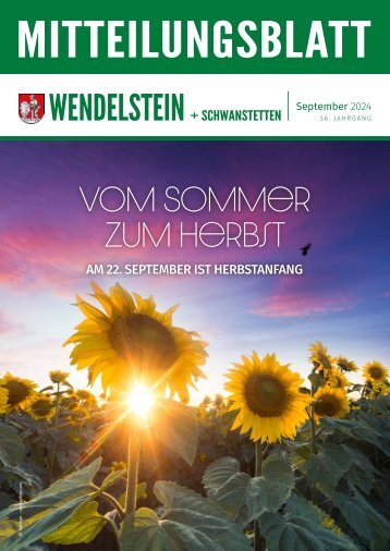 Mitteilungsblatt Wendelstein+Schwanstetten - September 2024