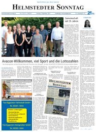 Helmstedter Sonntag Ausgabe 08.09.2024