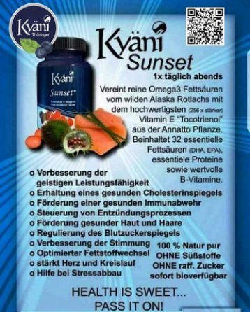 Natürliches Omega 3 im Verbund mit wichtigen Nährstoffen!  Ohne jegliche Chemie!  Top für Ihre Gesundheit!   Exclusiv bei Kyäni Thüringen!