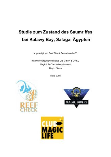 Studie zum Zustand des Saumriffes bei Kalawy Bay ... - Magic Divers