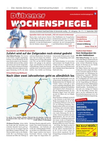 Dübener Wochenspiegel - Ausgabe 17 - Jahrgang 2024