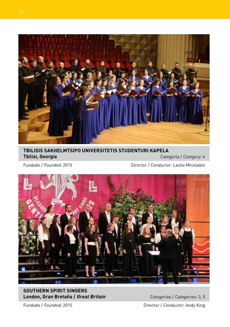 Sing For Gold 2024 - Participating Choirs