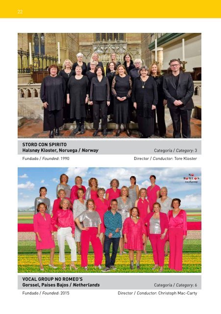 Sing For Gold 2024 - Participating Choirs