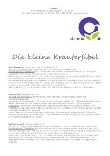 Die kleine Kräuterfibel - alcimia