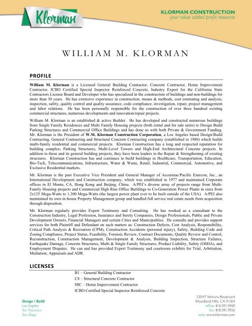 William M. Klorman - JurisPro