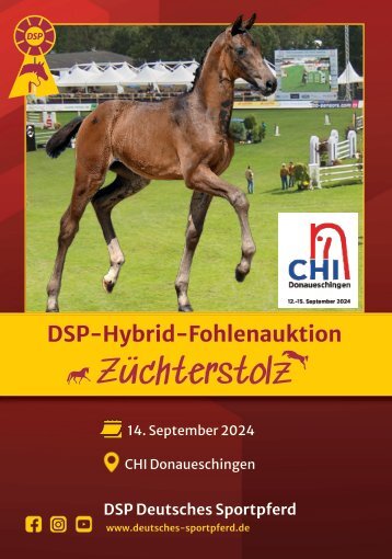 Züchterstolz - DSP-Hybrid-Fohlenauktion beim CHI Donaueschingen