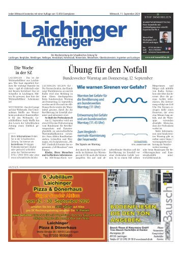 11.09.2024 Laichinger Anzeiger