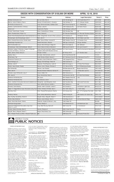 PUBLIC NOTICES - Chattanooga Bar Association