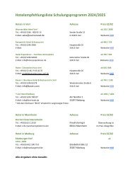 Hotelempfehlung Schulungsprogramm 24_25