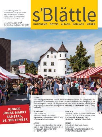 s'Blättle Nr. 37 - Do, 12. September 2024