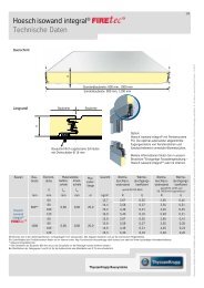 Technische Daten, Hoesch isowand integral® FIRETEC