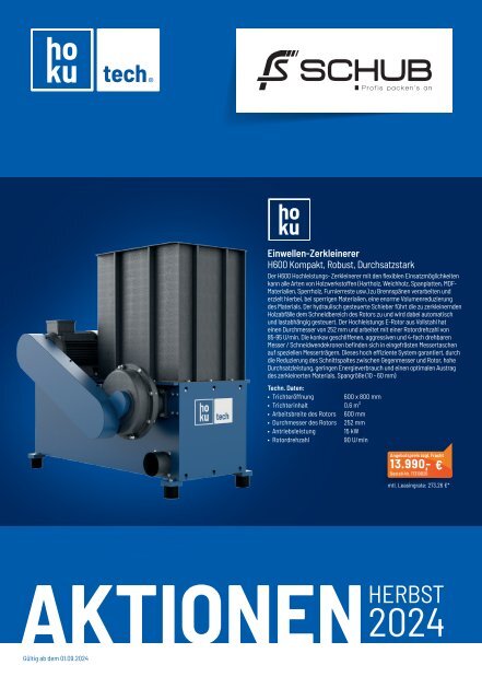 Aktionen Herbst 2024 Fidel Schub GmbH & HoKuTech