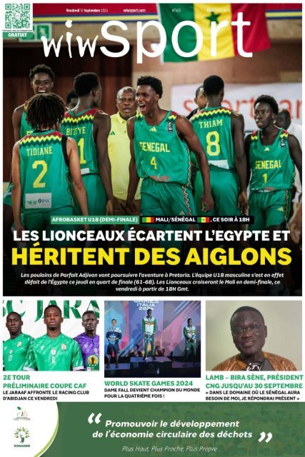 Journal wiwsport n463 - 13 septembre 2024