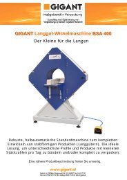 GIGANTT Langgut-Wickelmaschine BSA 400