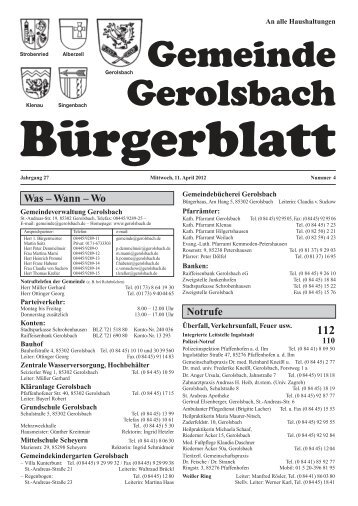 Bürgerblatt vom April 2012 - Neu!