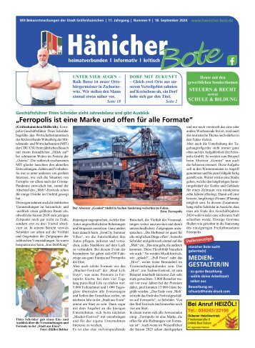 Hänicher Bote | September-Ausgabe 2024