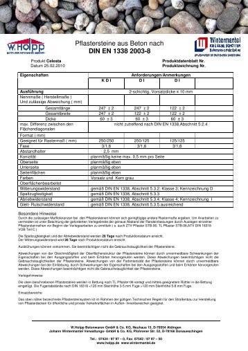 DIN EN 1338 2003-8 - Meichle & Mohr GmbH