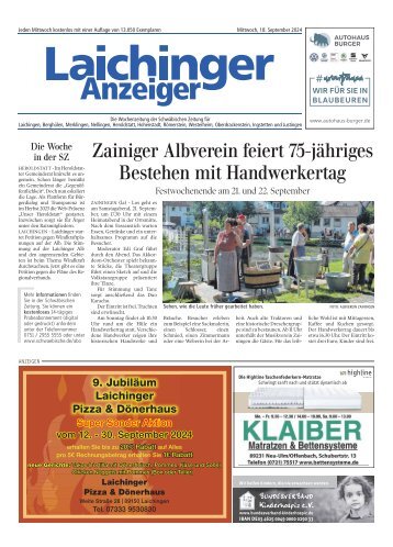 18.09.2024 Laichinger Anzeiger