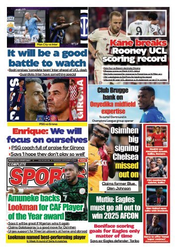 COMPLETE SPORTS - WEDNESDAY, SEPT 18, 2024