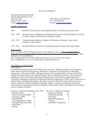 PAULETTE JOHNSON Statistical Consulting, DM 409D Florida ...