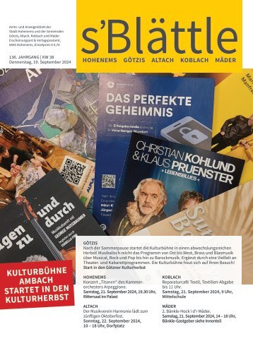 s'Blättle Nr. 38 - Do, 19. September 2024