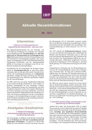 Aktuelle Steuerinformationen August 2024