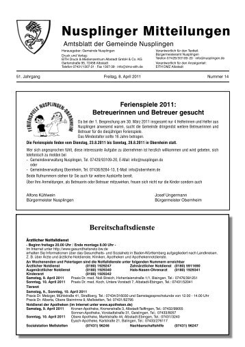 Ferienspiele 2011 - Nusplingen