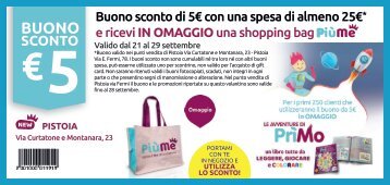 Pistoia - Buono sconto inaugurazione evento 21 settembre!