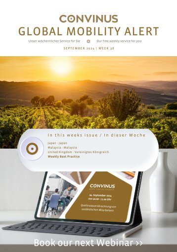 CONVINUS Global Mobility Alert - Week 38.2024