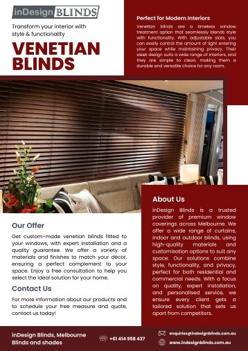 Classic Venetian Blinds for Light Control and Privacy