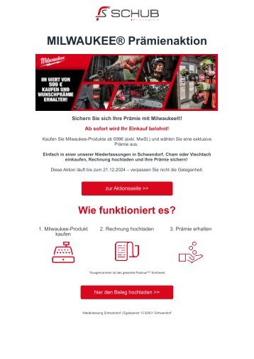 Schub-Milwaukee Prämienaktion