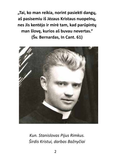 Dievo Tarnas kunigas kankinys Stanislovas Rimkus