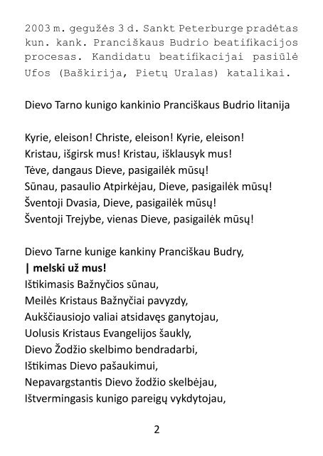 Dievo Tarnas kunigas kankinys Pranciškus Budrys