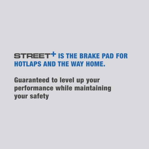 PAGID Racing Booklet StreetPlus EN
