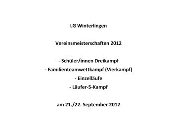 LG Winterlingen Vereinsmeisterschaften 2012 - Schüler ... - Ladv