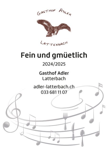 Restaurant Adler, Latterbach BE Programmheft 24-25