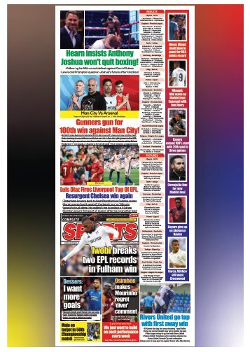 COMPLETE SPORTS - SUNDAY, SEPT 22, 2024