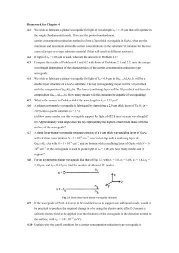 Homework for Chapter 4 4.1 We wish to fabricate a planar ...