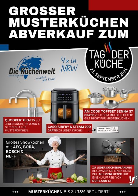 Großer Musterküchen Abverkauf in Duisburg, Bocholt, Dinslaken und Recklinghausen!
