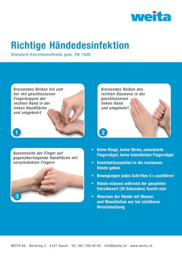 Händedesinfektion Anleitung