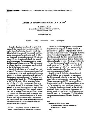 A NOTE ON FINDING THE BRIDGES OF A GRAPH* R. Andre ...