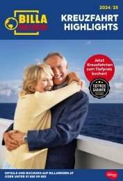 BILLA Reisen Kreuzfahrten Highlights 09/24