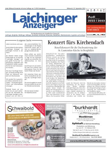25.09.2024 Laichinger Anzeiger