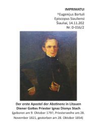 Der erste Apostel der Abstinenz in Litauen Diener Gottes Priester Ignaz Dionys Stach