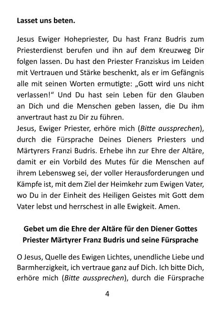 Gottes Friester Martyrer Franz Budris