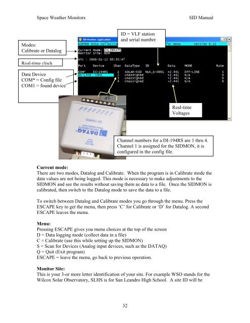 Space Weather Monitors SID Users Manual - Stanford Solar Center ...